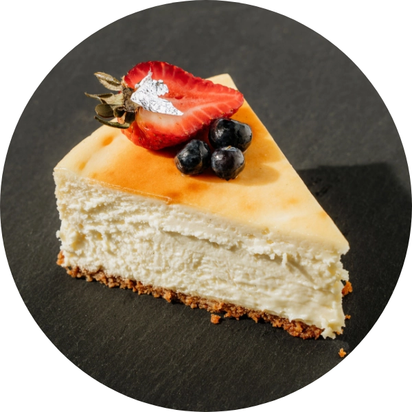 Mini classic sweet and creamy cheesecake.